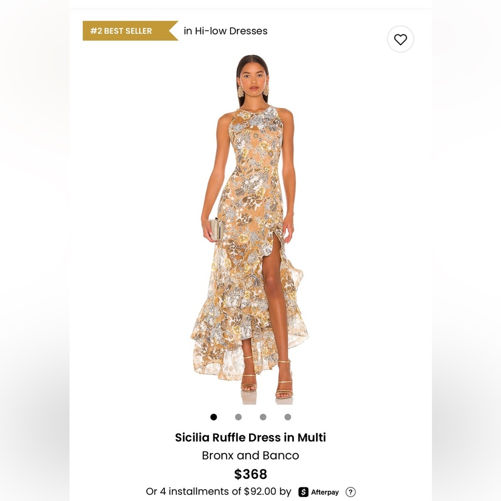 Bronx and Banco Sicilia Ruffle Dress in Gold Multi